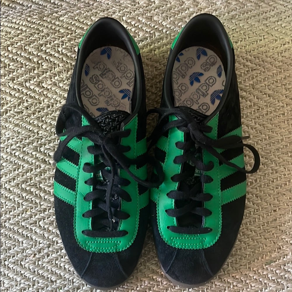 Adidas London Black and Green Sneakers